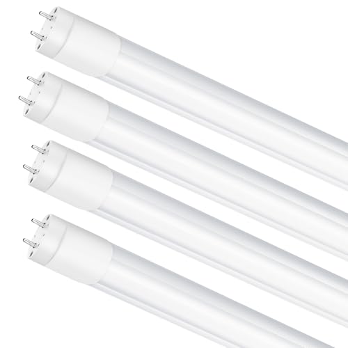 LightingWill LED T8 Light Tube 4FT, Natural White 4000K, Dual-End Powered Ballast Bypass, 2000Lumen 18W (40W Equivalent Fluorescent Bulb Replacement), Clear Cover, AC85-265V Lighting Fixture, 4 Pack - color: Natural White, size: 4FT-4 Pack