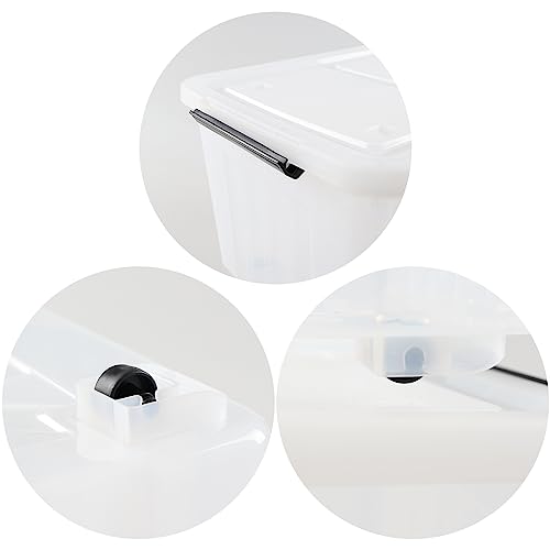 4-Pack 50L Clear Plastic Storage Bins with Wheels - size: 50 L