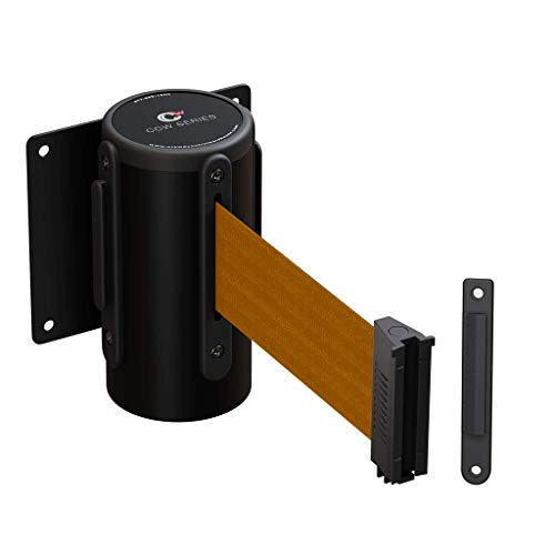 Crowd Control Warehouse 11 Ft Wall Mount Retractable Belt Barrier, Brown - color: Brown, size: Solid Color
