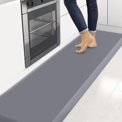 4/5 Inch Thick Kitchen Mats for Floor, StepRite Kitchen Rug for Standing - color: Grey, size: 108"L x 30"W x 0.8"Th