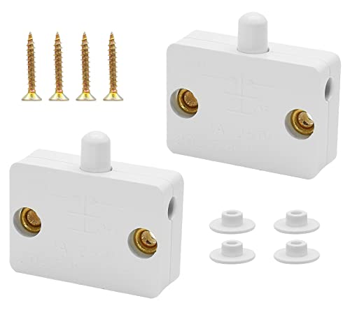 2Pcs Cabinet Light Switch, White - color: White 2PCS