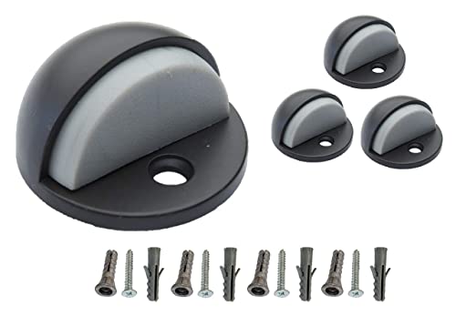 QCAA Low Dome Floor Door Stop, H 25.4 x Diameter 44.5mm, Zinc Die Cast, ORB Oil Rubbed Bronze, Powder Coated, Made in Taiwan, 4 Pack - color: Oil Rubbed Bronze, size: 4 Pack