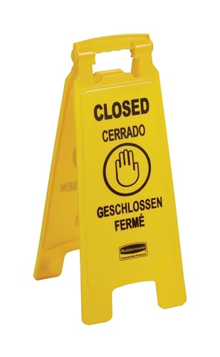 Rubbermaid Commercial Products Closed Area Sign, 2-Sided, Yellow, 26-Inch - color: Yellow 2-Sided, size: 26 inch, style: Closed Sign