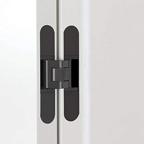 Invisible Hinges Concealed Door Hinge Heavy Duty Hidden Hinge 3-D Adjustable - Black -1 Pair - color: 6"_Black_2 Pack
