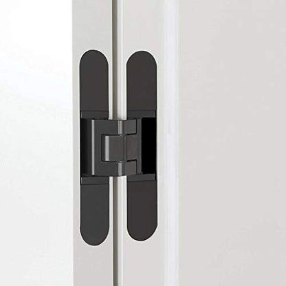 Invisible Hinges Concealed Door Hinge Heavy Duty Hidden Hinge 3-D Adjustable - Black -1 Pair - color: 6"_Black_2 Pack
