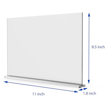 newnewshow Acrylic Sign Holder 11x8.5 Inch 3 Pack Horizontal T Shape Double-Sided Desktop Display Holder. (Optional 8.5x11 8.5x5.5 5x7 Horizontal and Vertical) - size: 3 Pack 11x8.5
