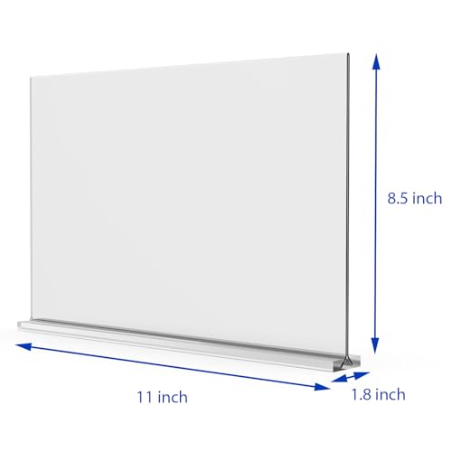 newnewshow Acrylic Sign Holder 11x8.5 Inch 3 Pack Horizontal T Shape Double-Sided Desktop Display Holder. (Optional 8.5x11 8.5x5.5 5x7 Horizontal and Vertical) - size: 3 Pack 11x8.5