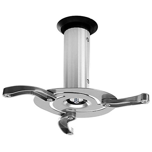 Cmple - Universal Adjustable Ceiling Projector Mount, 360 Degree Swivel Rotatable Projector Bracket - Max 22lbs (Silver) - color: 22LB - 12.5Inch