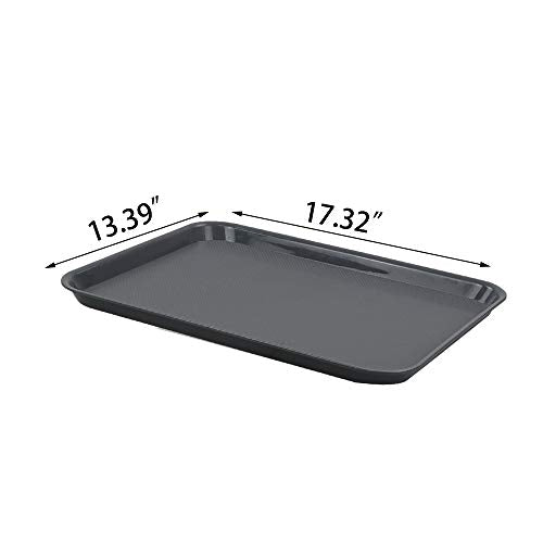 Plastic Fast Food Trays, Cafeteria Trays, 4 Pack Serving Trays (Grey) - color: Gray
