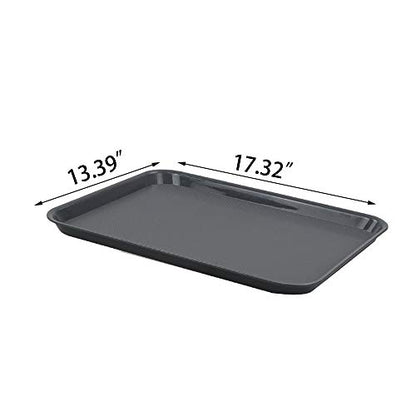 Plastic Fast Food Trays, Cafeteria Trays, 4 Pack Serving Trays (Grey) - color: Gray