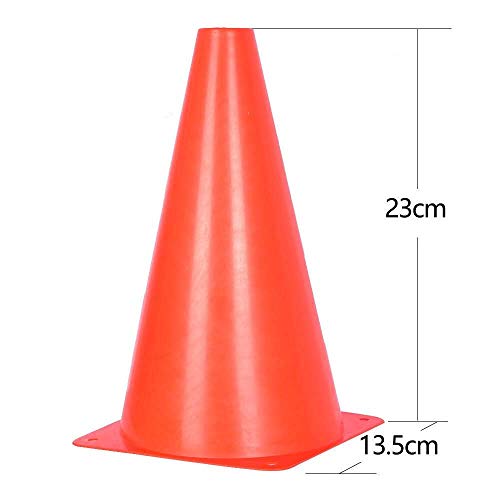 Alyoen 9 inch Orange Traffic Cones, Plastic Sport Cones, Soccer Training Cones for Outdoor Activity & Festive Events (Sets of 10/15/ 20) - color: 15 Pack-Orangek