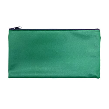 Zippered Security Bank Deposit Bag, by Better Office Products, PU Leather Cash and Coin Utility Pouch Bank Envelopes with Zipper (Deep green) - color: Deep green