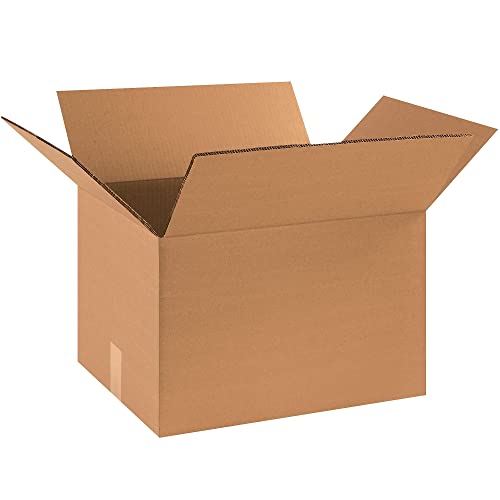 BOX USA 15 Pack of Heavy-Duty Double Wall Corrugated Cardboard Boxes, 18" L x 14" W x 10" H, Kraft, Shipping, Packing and Moving