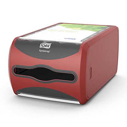 Tork Xpressnap Countertop Napkin Dispenser Red N4, Signature Range, 5.7" x 7.5" x 12.1", 6436000 - color: Red