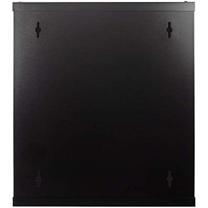 NavePoint 12U Server Rack Enclosure with Glass Door, Cooling Fan, Locks, & Removable Side Panels - 12U Wall Mount Network Cabinet 19 Inch Rack 17.7" Deep (450mm) - size: 12U
