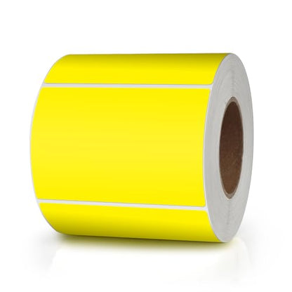 Yellow Rectangle Labels 3" x 2" Color Coding Stickers Roll 500 Pcs - color: Yellow