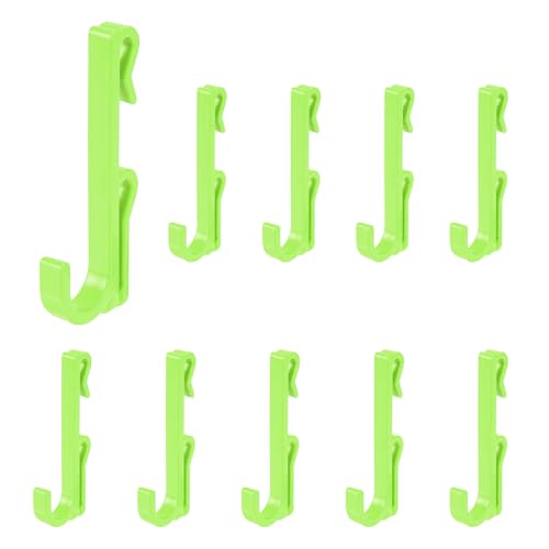 uxcell 10 Grid Wall Hooks, 2.8 Inch Grid Wall Panel Plastic Utility Hook, Shelf Hooks for Garage Store Warehouse Shop Home Hanging, Green - color: Green