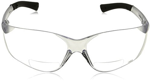 MCR Safety BearKat Magnifier Safety Glasses BKH20 Duramass Hard Coated Polycarbonate Lenses, Clear Lenses, Clear Frame with Clear Temple, Soft Nose Piece (Pack of 2) - color: Clear Lens, size: 2.0 Diopter (Pack of 2)