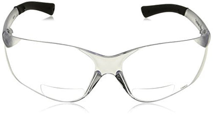 MCR Safety BearKat Magnifier Safety Glasses BKH20 Duramass Hard Coated Polycarbonate Lenses, Clear Lenses, Clear Frame with Clear Temple, Soft Nose Piece (Pack of 2) - color: Clear Lens, size: 2.0 Diopter (Pack of 2)