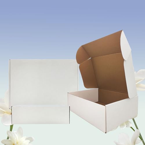 11x8x4 inch Shipping Boxes Set of 20, White Corrugated Cardboard Mailer Box - size: 11x8x4 -20 Pack