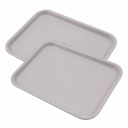 Carlisle FoodService Products Cafe Plastic Fast Food Tray, 14" x 18", Gray (Pack of 2) - size: 17.9" x 14" x 1" (Pack of 2)