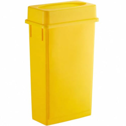 23 Gallon Slim Rectangular Commercial Trash Can, Heavy Duty Plastic Indoor Waste Bin for Kitchen, Office, Restaurant, School, Restroom & Janitorial Use (Yellow, with Lid) - color: Yellow