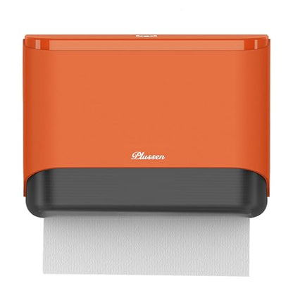 Commercial Paper Towel Dispenser Wall Mount with Lock 1 Pack,Universal Multifold Tri Fold Paper Hand Towel Holder,Compact Toilet Tissue Dispensers for Bathroom Kitchen Office (Orange) - color: Orange