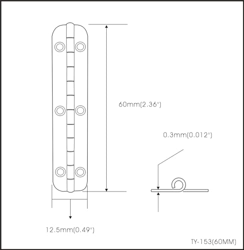 QCAA Solid Brass 180 Degrees Small Piano Hinge Wooden Jewery Box Hinge, Cabinet Closet, 2.36" x 0.5", Vibrated Brass, 4 Pack, Made in Taiwan - color: Vibrated Brass, size: 60mm - 4 Pack