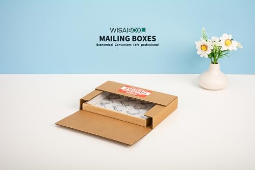 9x6x1.3 inch Shipping Boxes with Fragile Stickers, Brown, 25-Pack - color: Brown