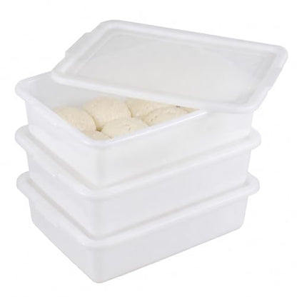 3-Pack 13L Pizza Dough Proofing Box with Lid, Dough Rising Tray