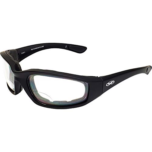 Global Vision Kickback Auto-Darkening Photochromic Bifocal Safety Glasses Clear to Smoke, Padded Frame, ANSI Z87.1 Certified - color: +2.5 Bifocal