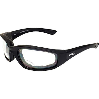 Global Vision Kickback Auto-Darkening Photochromic Bifocal Safety Glasses Clear to Smoke, Padded Frame, ANSI Z87.1 Certified - color: +2.5 Bifocal