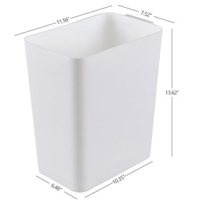 Zopnny 3-Pack 4.5 Gallon Slim Plastic Trash Can, Trash Waste Grabage Can - color: White