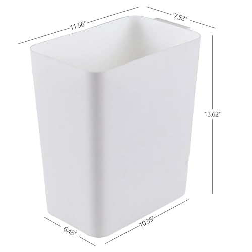 Zopnny 3-Pack 4.5 Gallon Slim Plastic Trash Can, Trash Waste Grabage Can - color: White