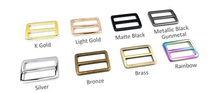 10 Pcs Metal Tri Glide Slides for Straps - color: Bronze, size: 2''