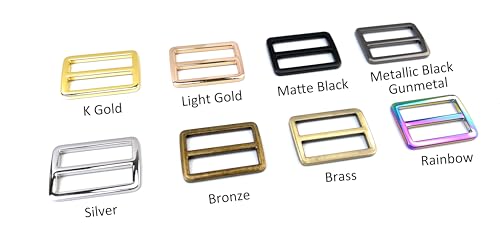 10 Pcs Metal Tri Glide Slides for Straps - color: Bronze, size: 3/4''