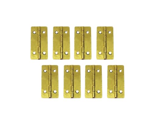 QCAA Solid Brass 180 Degree Wooden Jewery Box Hinge, Cabinet Closet Hinge, 50mm x 24mm, Vibrated Brass, Made in Taiwan, 4 Pair (8 PCS) - color: Vibrated Brass, size: 50mm - 8 Pack