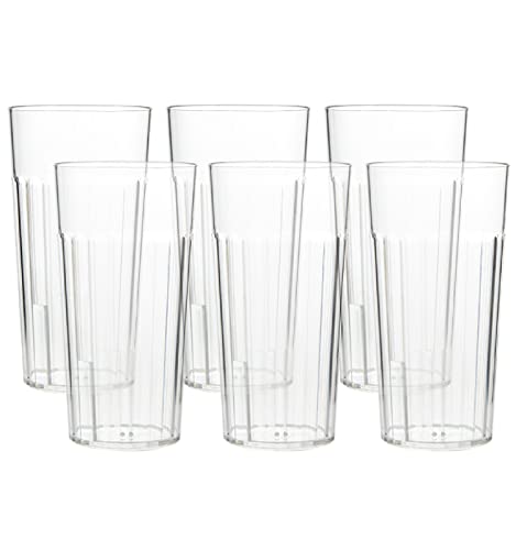 Arrow 16 oz Clear Plastic Tumblers - 6 pk - Break-Resistant Drinking Glasses for Indoor & Outdoor Use - Dishwasher Safe - BPA Free - Made in USA - color: Clear, size: 16 fl oz