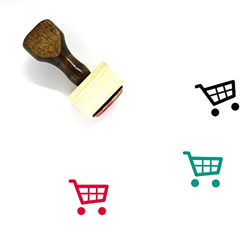 Shopping Cart Wooden Rubber Stamp No. 331 (1" x 1") - size: 1" x 1"