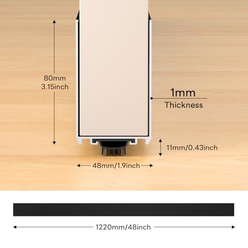 1-3/4" x 48" U-Shaped Door Sweep with Kick Plate, Aluminum Screw-On Draft Stopper, Weather Stripping Seal for Interior Exterior Doors, Blocks Dust Drafts(Black) - color: Black, size: 48in