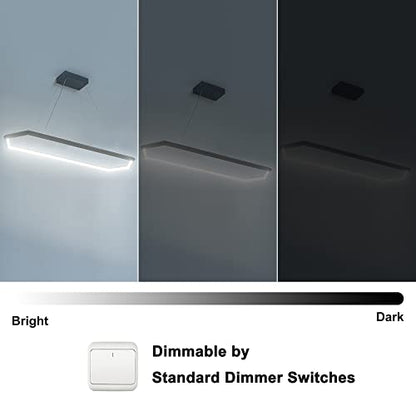 Black Dimmable LED Pendant Light Fixture, Adjustable Hanging Lamp