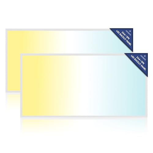 LUXRITE 2x4 FT LED Flat Panel Light, LED Drop Ceiling Lights (2 Pack) - size: 2 Count (Pack of 1)