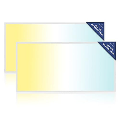 LUXRITE 2x4 FT LED Flat Panel Light, LED Drop Ceiling Lights (2 Pack) - size: 2 Count (Pack of 1)