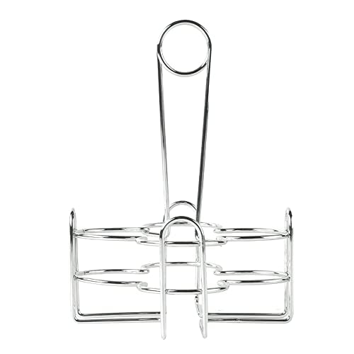 G.E.T. 4-221623 Metal Condiment Condiment Caddy with Number Holder, 4 Compartment, Chrome, 6.5" x 6.5"