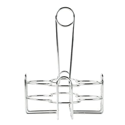 G.E.T. 4-221623 Metal Condiment Condiment Caddy with Number Holder, 4 Compartment, Chrome, 6.5" x 6.5"