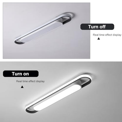 Modern LED Ceiling Light,28.3" Flush Mount Ceiling Lamp,40W 6500K Linear Metal Ceiling Chandeliers Lighting Fixture for Laundry Garage Kitchen Bedroom Dining Room Hallway Closet Aisle - color: White Light, size: 28.3 Inch