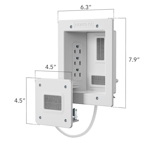 Mount-It! in-Wall TV Cable Concealer Kit with Recessed Power – Triple Outlet, 9ft Cord, and Hand Saw – Easy, Safe Cable Management for Organized TV and Home Theater Setups - style: Triple Outlet – 9ft Extension Cord