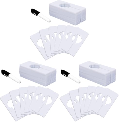 30 PCS Rectangular White Plastic Closet Dividers with a Bonus Marker, Writable and Reusable for Sorting Clothing Size, Color, Size 2” x 5.4’’(Inner Diameter 1.38”) (Pack of 3) - color: White, size: 30 Pcs (Pack of 3)