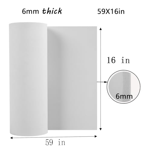 AMZQNART 6mm EVA Foam Sheets Rolls for Crafts White Cosplay Foam 16x59in - color: 16×59in White, size: 6mm-Thick
