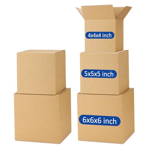 Assorted-Sizes-Shipping-Boxes-45-Pack: 4x4x4 & 5x5x5 & 6x6x6 Small-Shipping-Boxes-Mailers, Brown Corrugated-Cardboard-Boxes-for-Packing-Small-Business Mailing - color: Brown, size: 4x4x4 & 5x5x5 & 6x6x6 inches